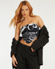 imagen de Sayri Bandeau Top en Mono Doodle Negro