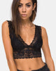 Imagen de Sejie Bralet Crop de encaje Negro