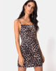 Imagen del vestido Sekina de terciopelo marrón leopardo