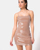 Imagen de Selah Bodycon Dress in Camel with Clear Sequin