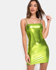 Imagen del vestido Selah en verde metalizado