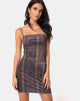 Imagen de Selah Bodycon Dress in Velvet Marrón Serpiente