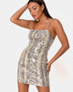Imagen de Selana Bodycon Dress in Acid Snake Lentejuelas transparentes