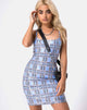 Imagen de Seleh Bodycon Dress in 90s Check with Clear Sequin