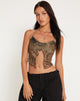 imagen de Shaman Halterneck Butterfly Top en Cheetah Brown