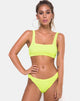 Imagen del sujetador de bikini Shani en 80s Crinkle Sour Lime