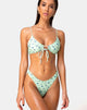Imagen de la braguita de bikini Makida en pétalo Ditsy lima pastel