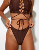 Imagen de la braguita de bikini Shira, marrón chocolate
