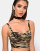Imagen de Shistra Cropped Top con Cremalleras Cebra Marrón