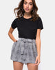 Imagen de Melange Pantalones Cortos de Cintura Alta en Gris Charles Check
