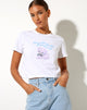Imagen de Shrunk Tee in White Dreamy Kittens