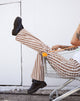 Imagen de Zoven Flare Trouser in Diagonal Checker Tan and Ivory