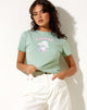 Imagen de la camiseta Shrunk Tee en verde Lido Just Vibin