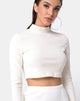 Imagen de Shureen Crop Top de canalé aterciopelado Blanco