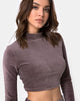 Imagen de Shureen Crop Top en terciopelo Mocha Rib