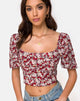 Imagen de Silvia Top en Encanto Floral Rojo