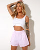 Imagen del short Lala de rayas verticales rosa y blanco