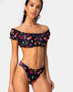 Imagen de braguita de bikini Dita en mariposa floral
