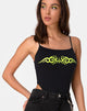 Imagen de Solemo Corpiño en Negro con Tribal Verde