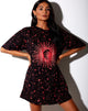 Imagen de Sunny Kiss Tee en negro y rojo Cosmos