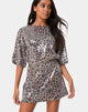 Imagen de Sunny Kiss Oversize Tee in Leopard with Clear Sequin