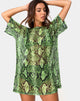 Imagen de Sunny Kiss Oversize Tee in Slime Lime Snake Mesh