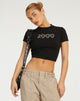 imagen de Surtila Crop Top en Negro 2000 Hotfix Diamante