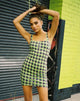Imagen de Farzi Bodycon Dress in Green and Purple Check