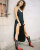 Imagen de Hime Maxi Dress in Satin Black Rose