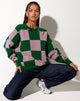 Imagen de la sudadera Tamari en rosa y verde