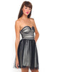 Imagen de Motel Teardrop Prom Dress in Black and Nude Mesh