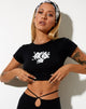 Imagen de Tindy Crop Top en negro Hibiscus