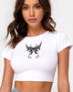 Imagen de Tindy Top blanco con mariposa negra bordada