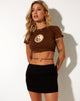 Imagen de Tindy Crop Top en marrón cacao Yin y Yang