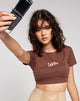 Imagen de Tindy Crop Top en Deep Mahogany Fairy Pink Embro