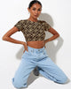 Imagen de Tindy Crop Top en Patchwork Daisy Marrón