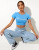Imagen de Tindy Crop Top in Blue Sweetheart Embro