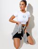 Imagen de Tindy Crop Top en Blanco Rose Chain Love Blue Embro