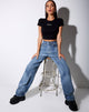 Imagen de Tiney Crop Tee en negro Aries Diamante