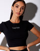 Imagen de Tiney Crop Tee en negro Taurus Diamante