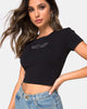 Imagen de Tiney Tee in Black with Angel Heart Diamante