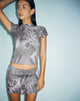 imagen de la minifalda Ina Low Rise en gris Dystopian Crease