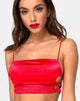 Imagen de Tisya Crop Top de satén rojo