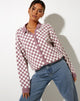 Imagen de Topy Cardi en Check Crema Lila