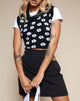 Imagen de Joker Vest Top de punto Negro Margarita Blanco
