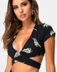 Imagen de Valiza Top negro con estampado tribal