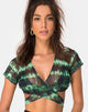 Imagen de Valiza Crop Top en malla turquesa