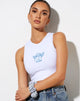 Imagen de Vasque Chaleco Top en Blanco Angelo Precious Blue Embro