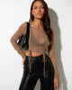 Imagen de Vinta Crop Top en Mesh Taupe
