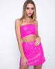 Imagen de Weaver Falda de cintura alta en mini lentejuelas Paris Rosa